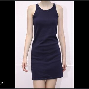 Brandy Melville Cotton Sleeveless Tank Jersey Dress Navy Blue One Size